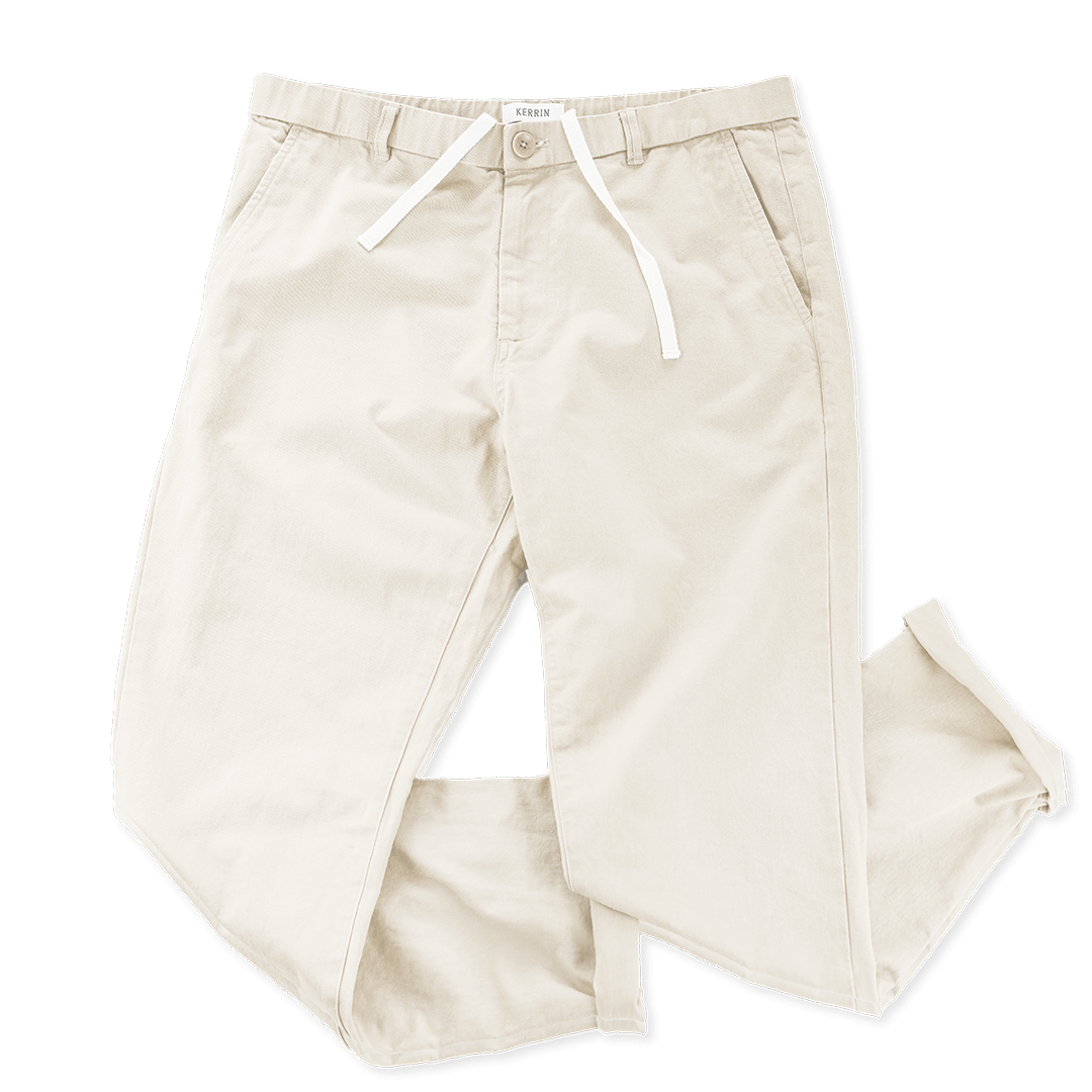 Kerrin Drawstring Chinos in Ecru